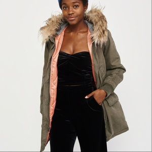 NWT Abercrombie twill winter parka coat